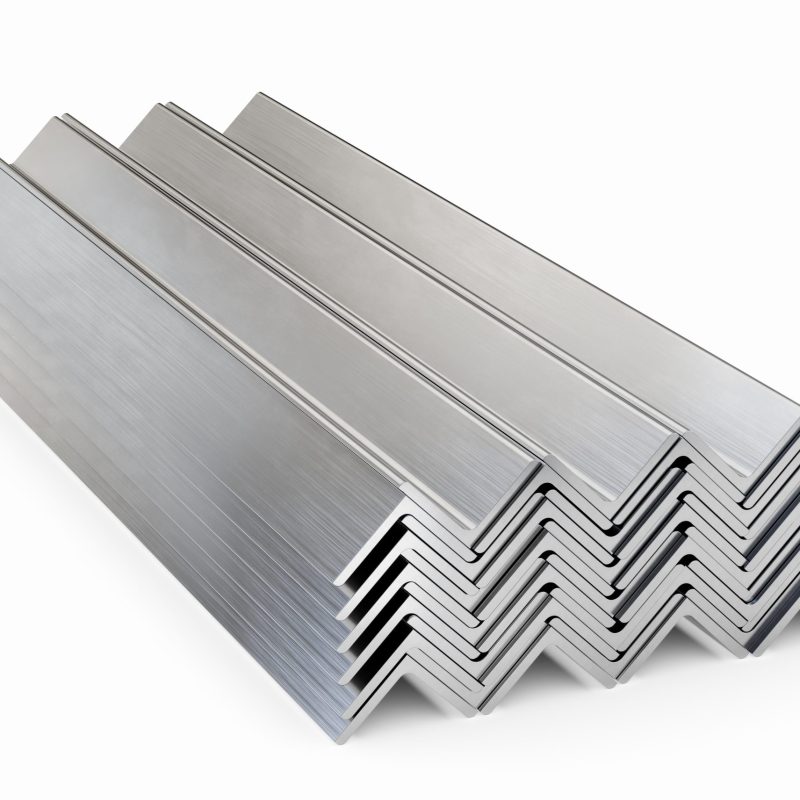 Rolled metal products. Steel or aluminum profiles isolated on white background, clipping path included.